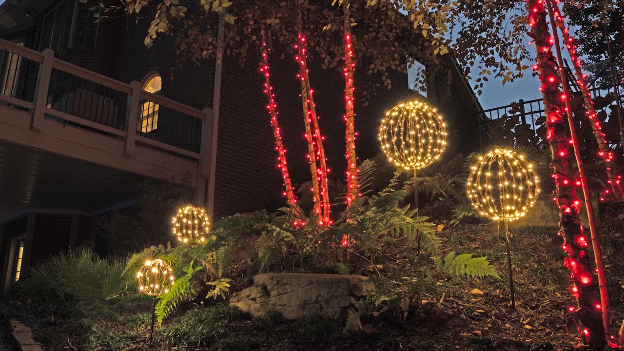 Blue LED Fairy Christmas Light Ball, Fold Flat Blue Frame