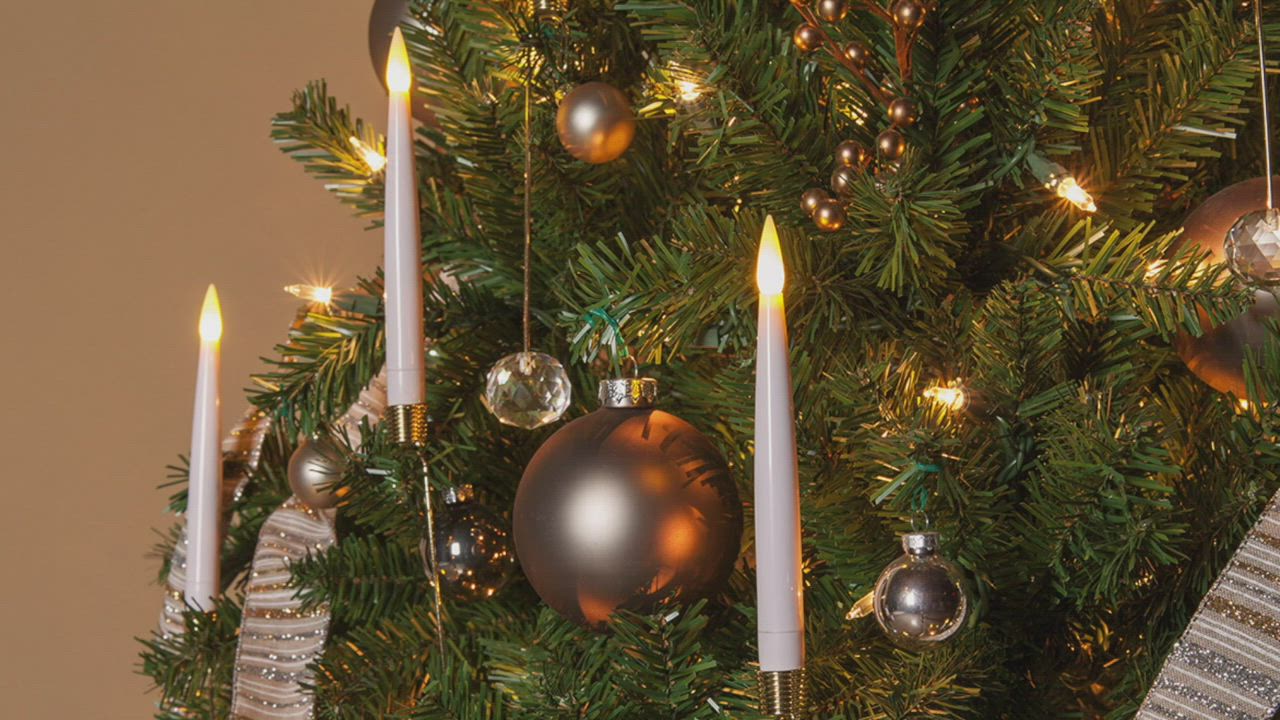 Landskab Site line Rubin Novelty Lights - 12" LED Christmas Tree Taper Candles with Remote, Set of 10